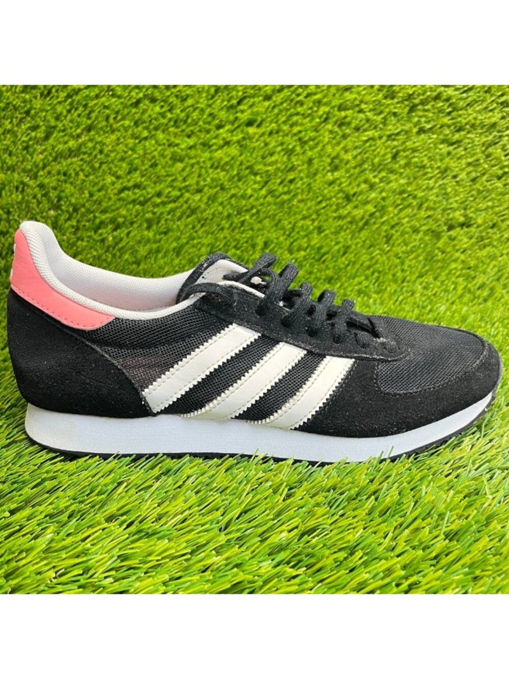 Adidas ZX Racer Womens Size 7.5 Black White Pink Athletic Running Shoes Sneakers